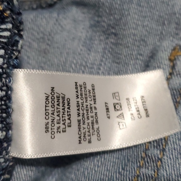 Ann Taylor Factory Two-tone jeans womens size 6 blue darker blue side stripe str - Picture 11 of 11